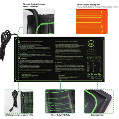 10" x 20" Seedling Heat Mat for Seed Germination