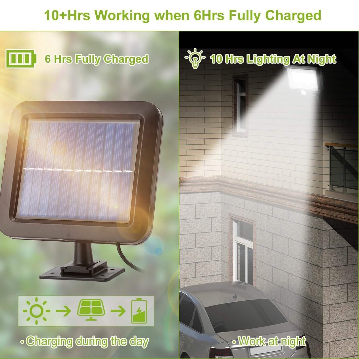100 LED Solar Powered Wall Lights Outdoor