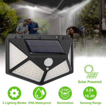 100 LED Solar Wall Light Outdoor