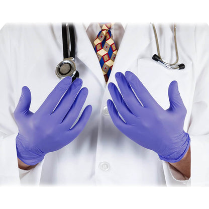 100-Pack: Nitrile Powder Free Violet Medium Gloves