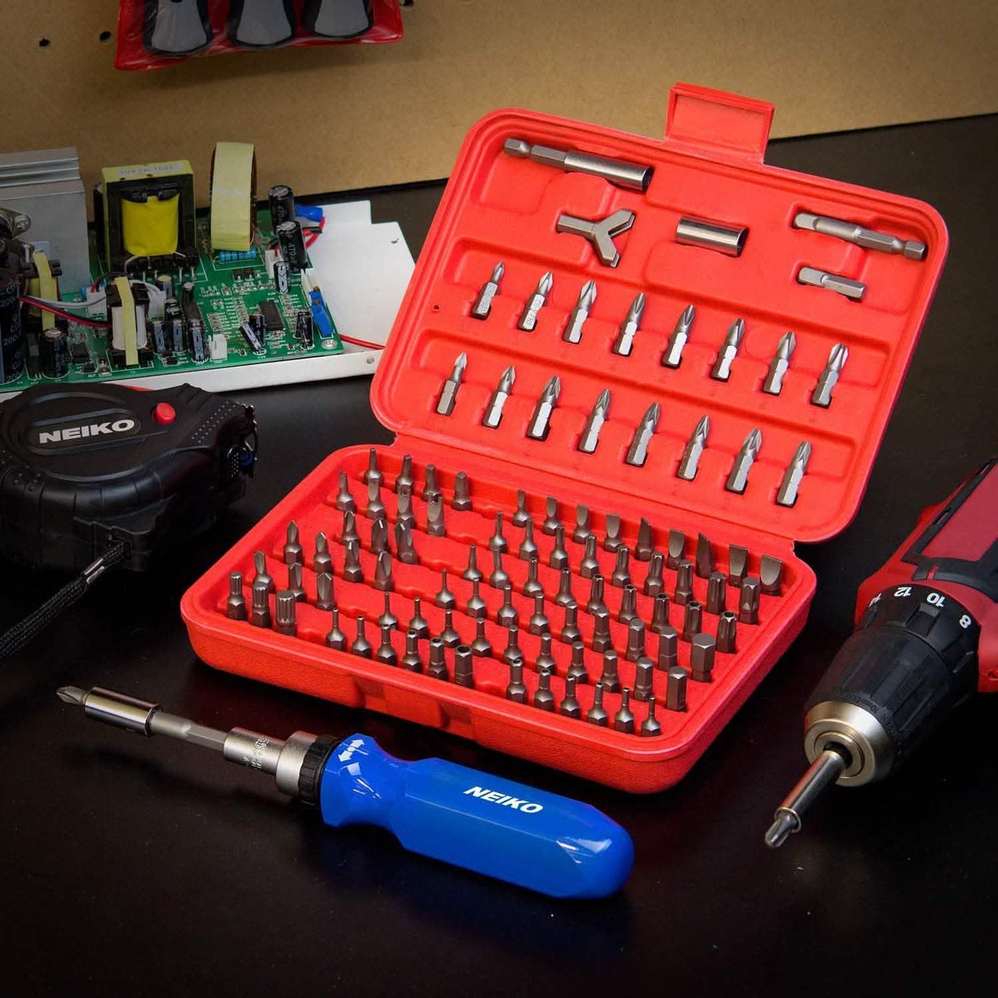 100-Piece: Neiko 10048A Premium Security Bit Set