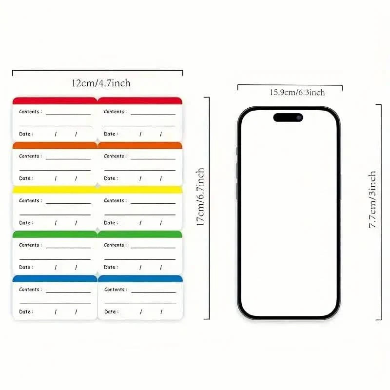 100-Pieces: Colored Freezer Labels Food Storage Labels Stickers