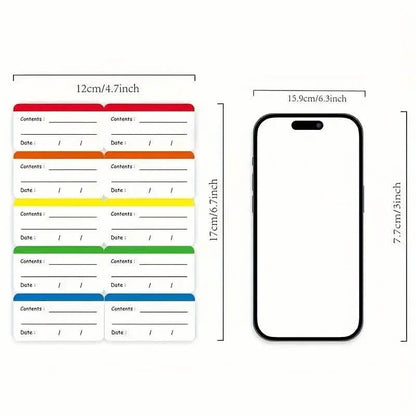 100-Pieces: Colored Freezer Labels Food Storage Labels Stickers