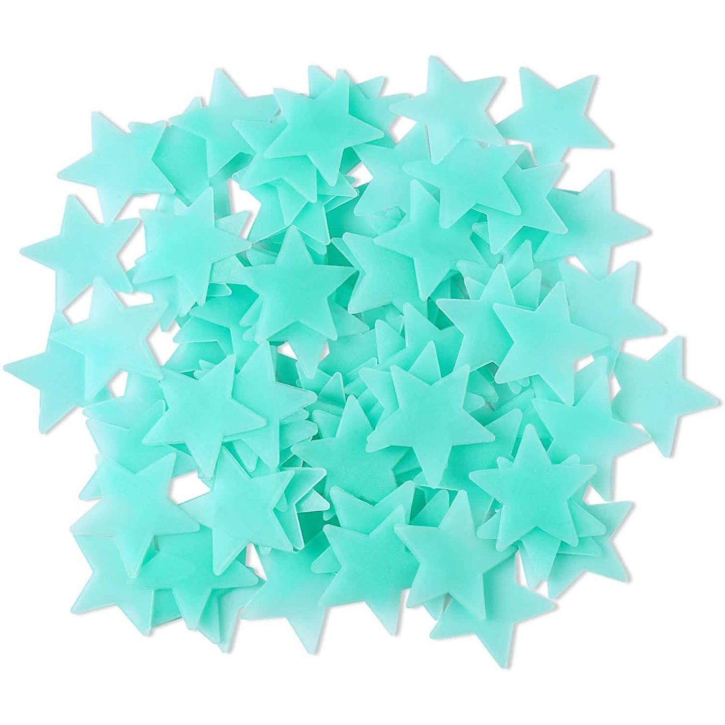 100-Pieces: Colorful Luminous Stars Plastic Wall Sticker