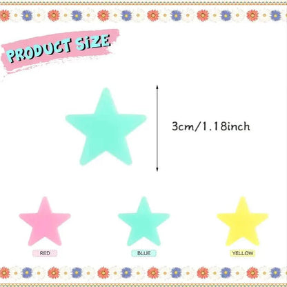 100-Pieces: Glow-in-the-Dark Fluorescent Wall & Ceiling Star Stickers