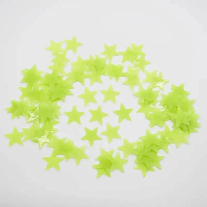 100-Pieces: Luminous Glow in the Dark Star Wall Stickers