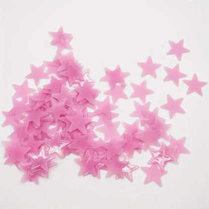 100-Pieces: Luminous Glow in the Dark Star Wall Stickers