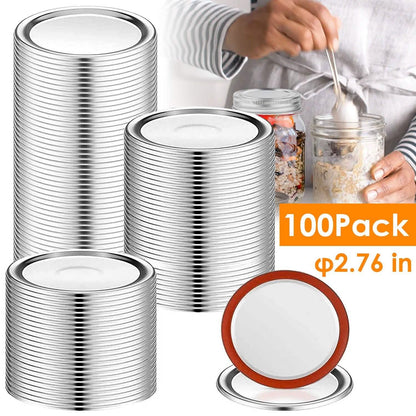 100-Pieces: Regular Mouth Canning Lids