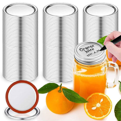 100-Pieces: Regular Mouth Canning Lids