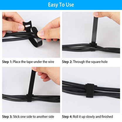 100-Pieces: Reusable Cable Ties 6" Wire Management Holder