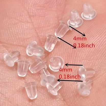 100-Pieces: Transparent Plastic Ear Clog Ear Stud Earring Pin Backs Ear Plug