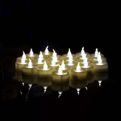 100-Pieces: White LED Candle Tea Light