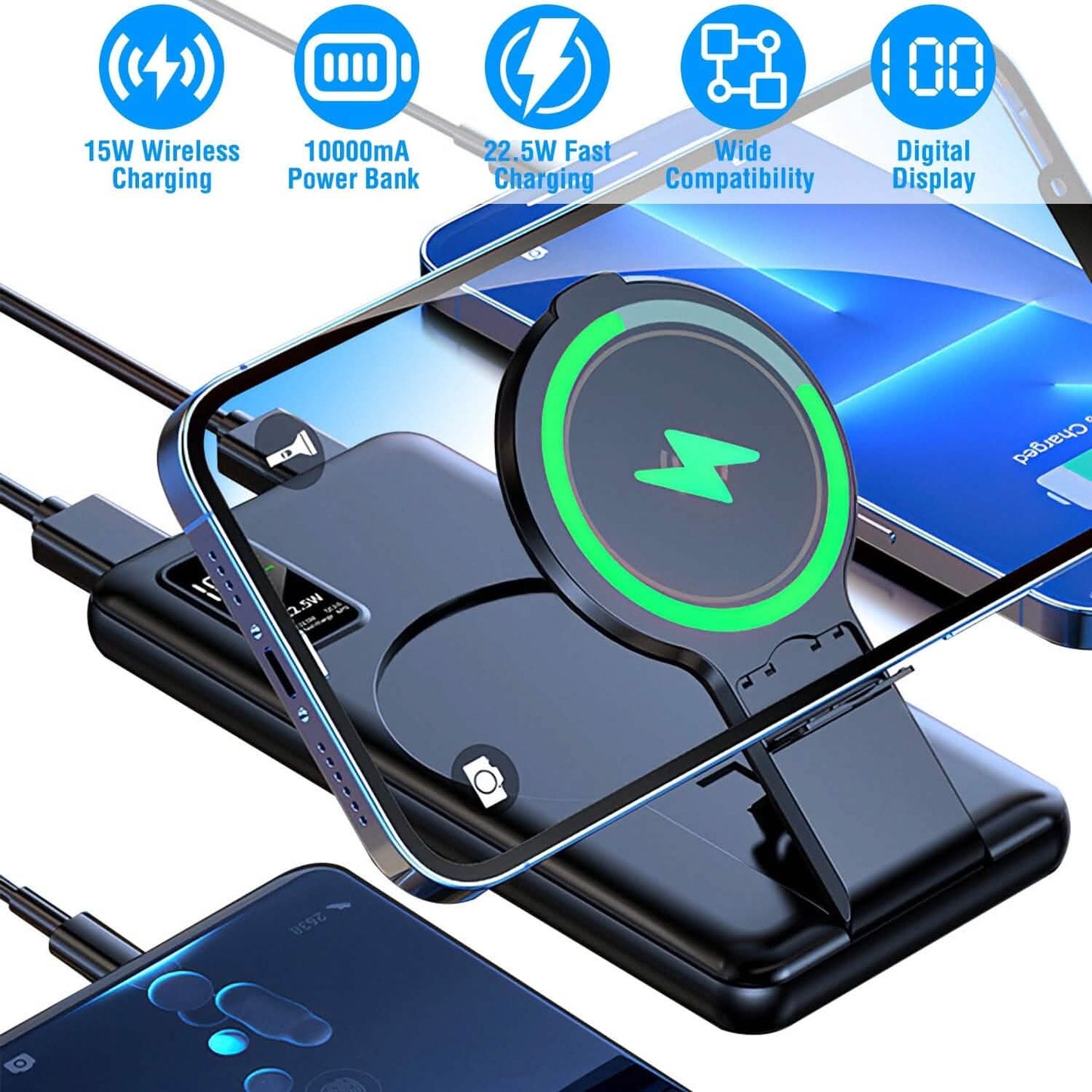 1000 mAh Wireless Foldable Power Bank