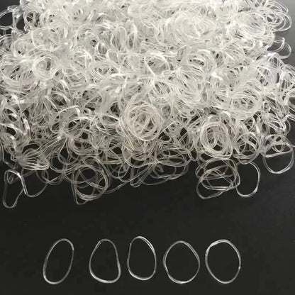 1000-Pieces: Clear Elastic Hair Rubber Bands Transparent Mini Hair Ties Small Stretch Hair Bands For Women