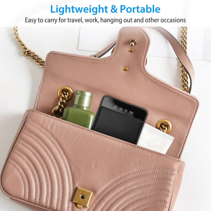 10000 mAh Portable Powerbank Mini with Dual USB Ports LCD Display
