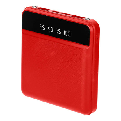 10000 mAh Portable Powerbank Mini with Dual USB Ports LCD Display