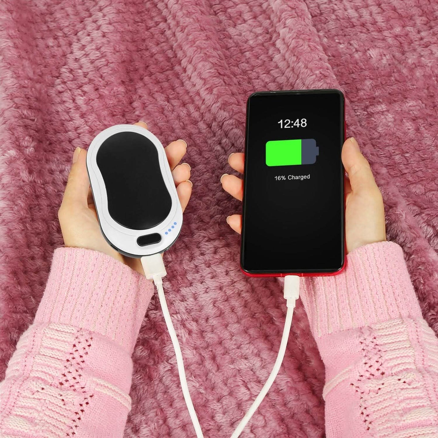 10000mAh Power Bank Rechargeable Pocket Warmer Double-Sided Heating