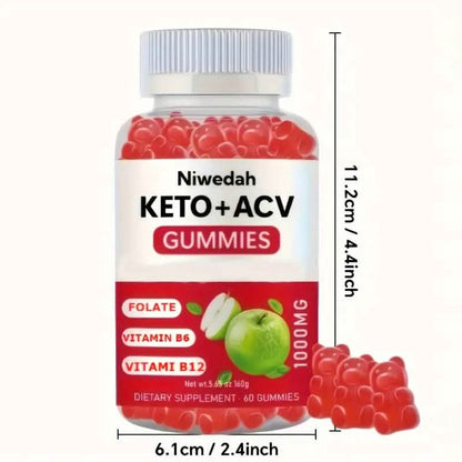 1000mg Keto+ACV Niwedah Apple Cider Vinegar Gummies