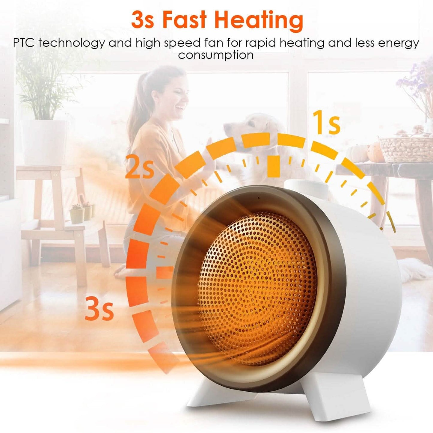 1000W Electric Space Heater Fan