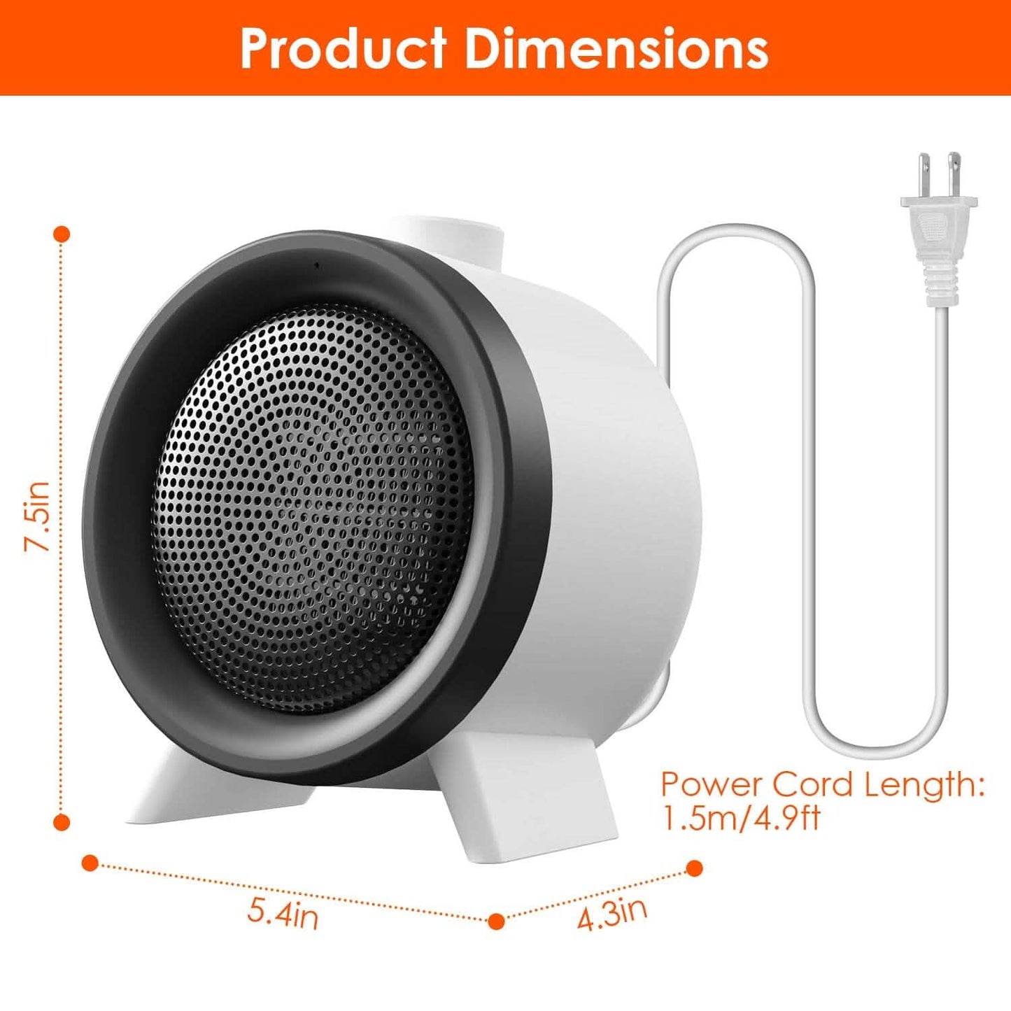 1000W Electric Space Heater Fan