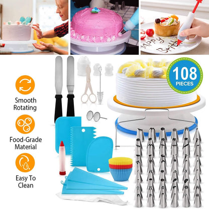 108-Piece: Cake Decorating Supplies Kit