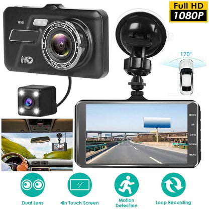 1080P 4-Inch Touch Screen Dual Dash Cam
