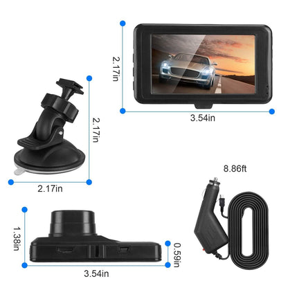 1080P Car DVR 3" Camera Dash Cam with 100° Angle Loop Recording Motion Detection
