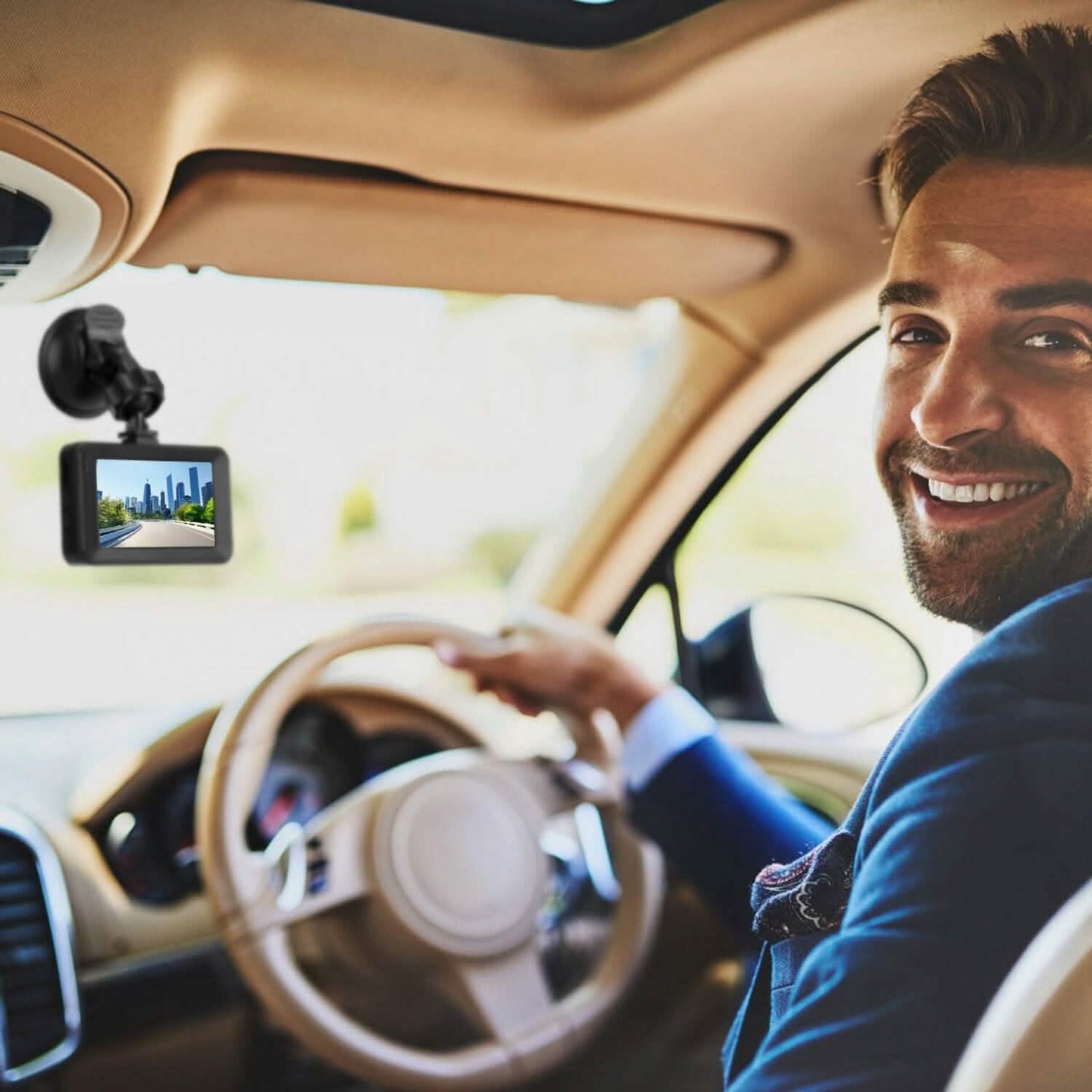 1080P Dual Dash Cam 3" Screen with Front and Rear Camera G-Sensor Motion Night Vision Loop Recording