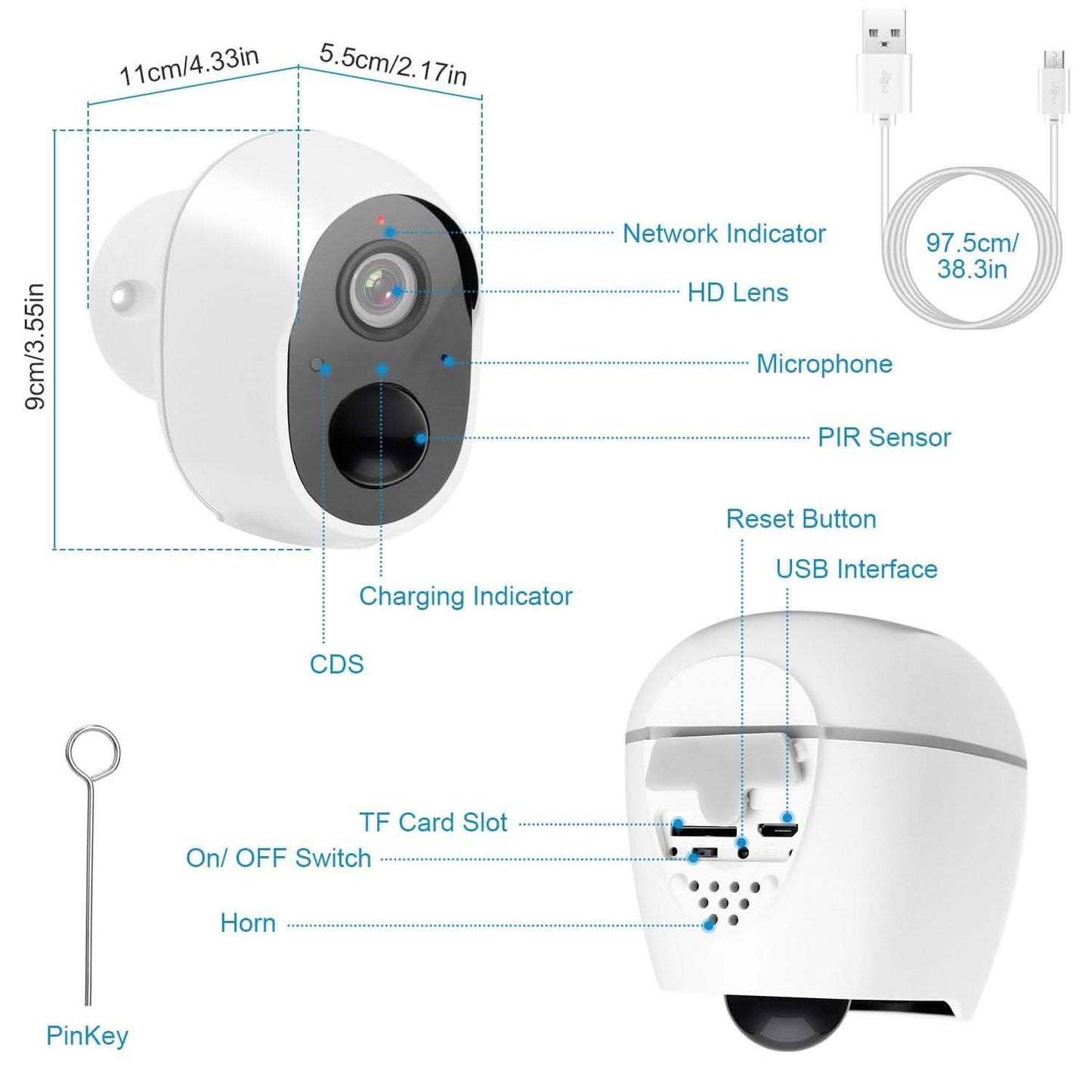 1080P FHD WiFi IP Two-Way Audio Security Surveillance Camera