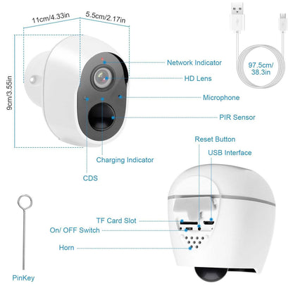 1080P FHD WiFi IP Two-Way Audio Security Surveillance Camera