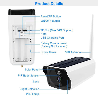 1080P Solar Powered Wifi IP Camera