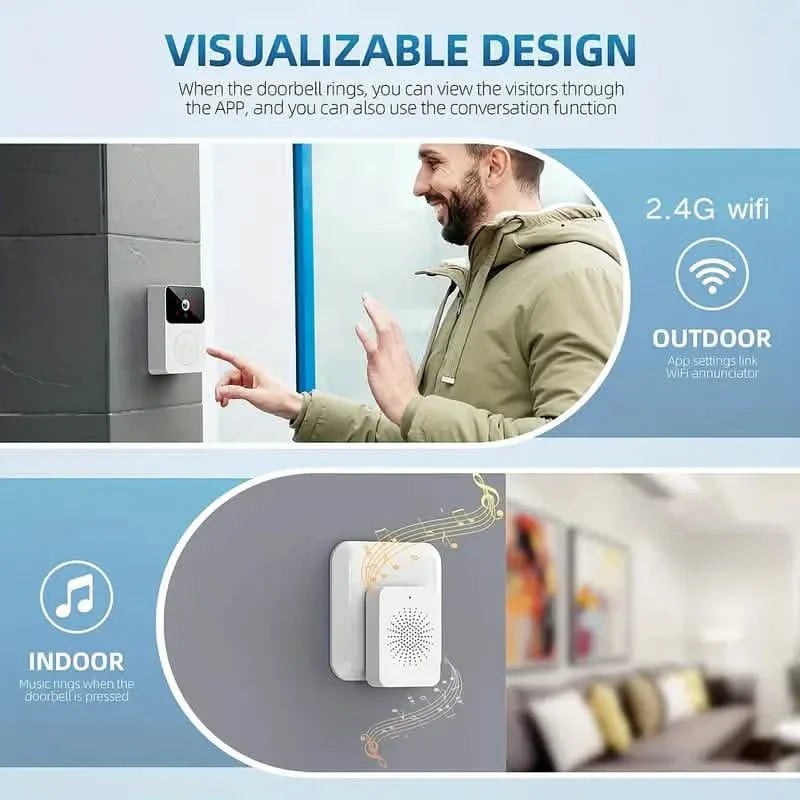 1080P WiFi Smart Video Doorbell with HD Night Vision, Two-Way Audio with App Control
