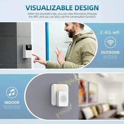 1080P WiFi Smart Video Doorbell with HD Night Vision, Two-Way Audio with App Control