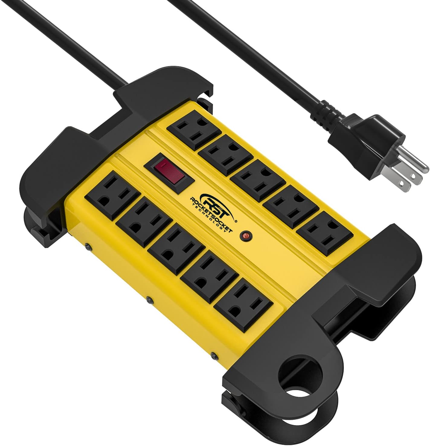 10-Outlet Metal Heavy Duty Surge Protector Power Strip, 2800 Joules Protection