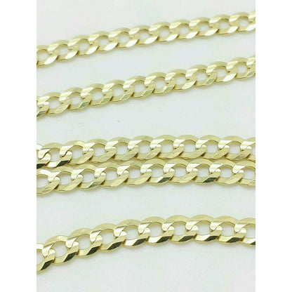 10K Genuine Solid Yellow Gold Cuban Necklace Chain