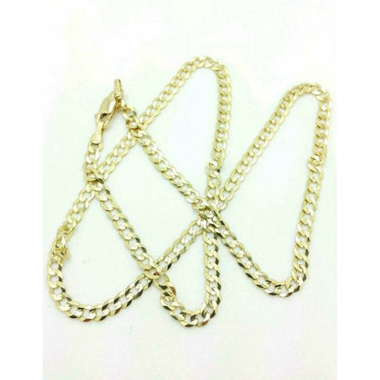 10K Genuine Solid Yellow Gold Cuban Necklace Chain