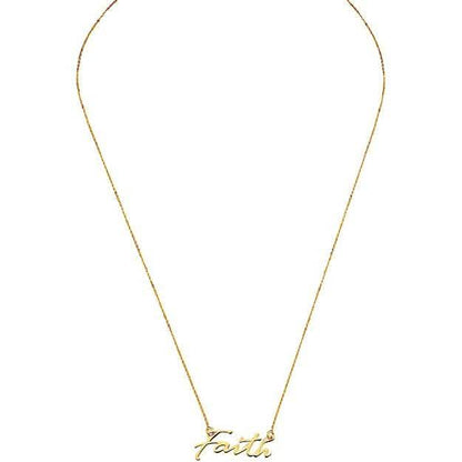 10K Gold Faith Necklace for Women Adjustable from 16" to 18"