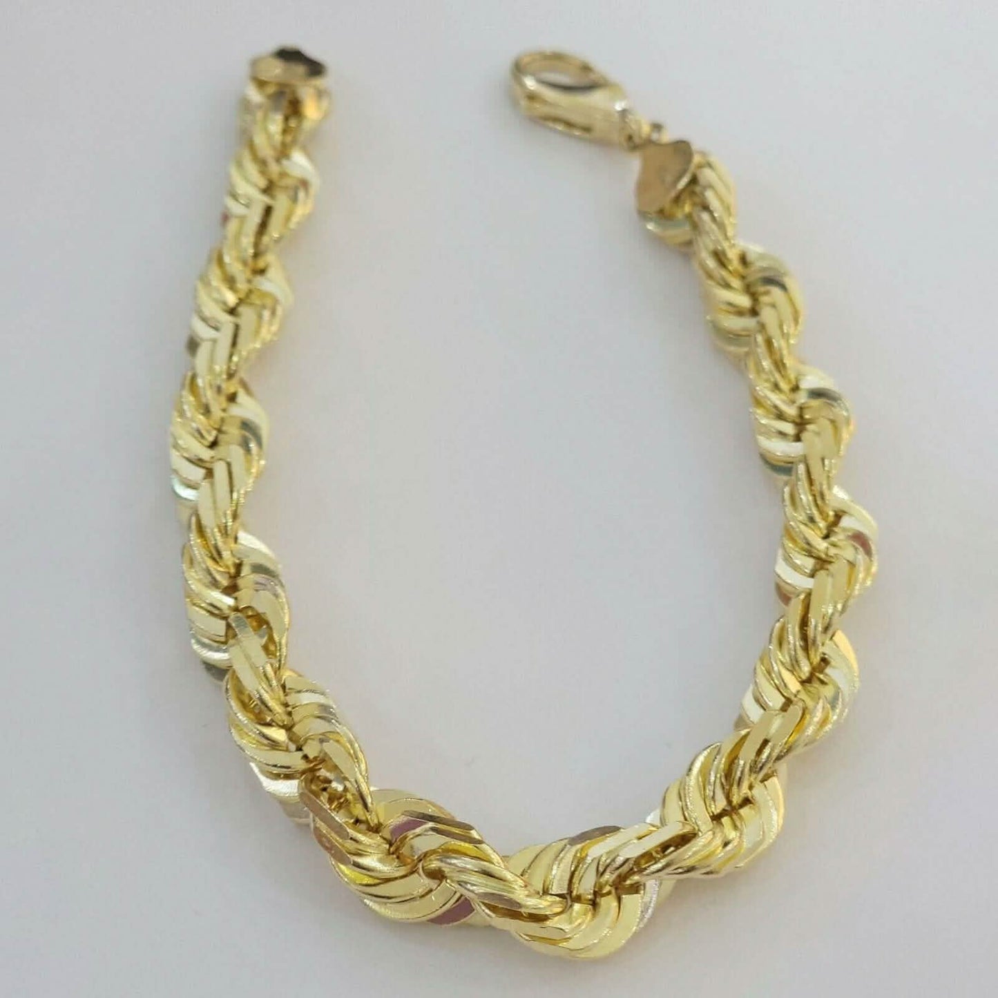 10K Solid Yellow Gold 8" 6MM Rope Bracelet