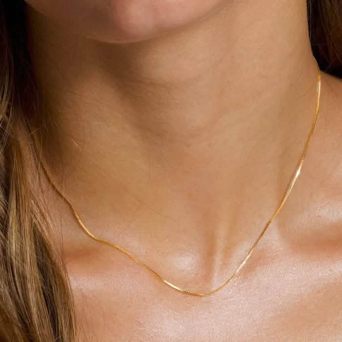 10K Solid Yellow Gold Box Chain