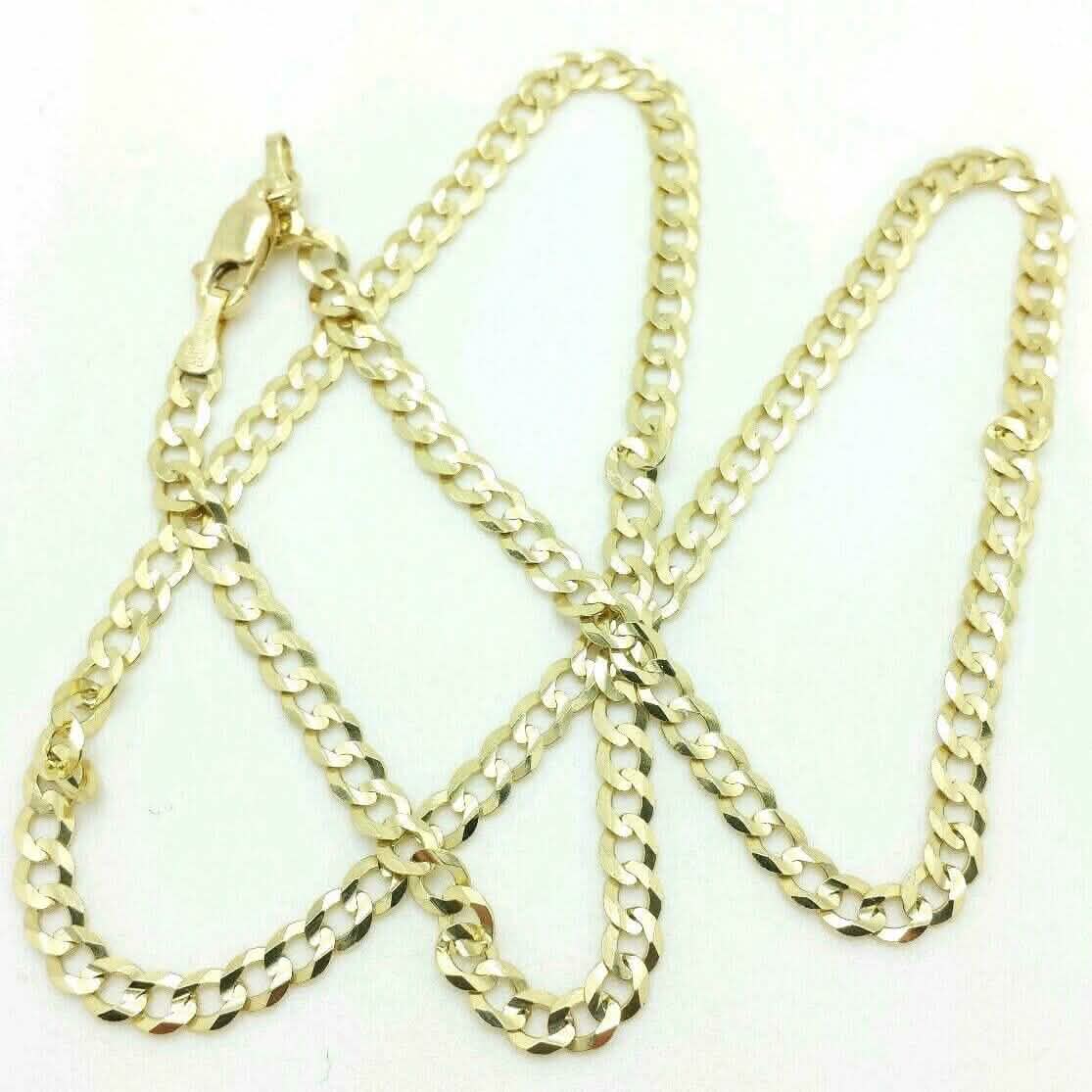 10K Solid Yellow Gold Cuban Chain 2.6mm Necklace
