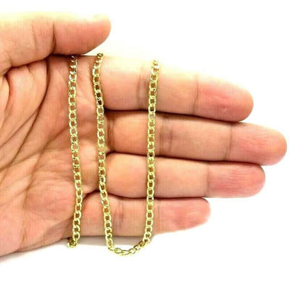 10K Solid Yellow Gold Cuban Chain 2.6mm Necklace