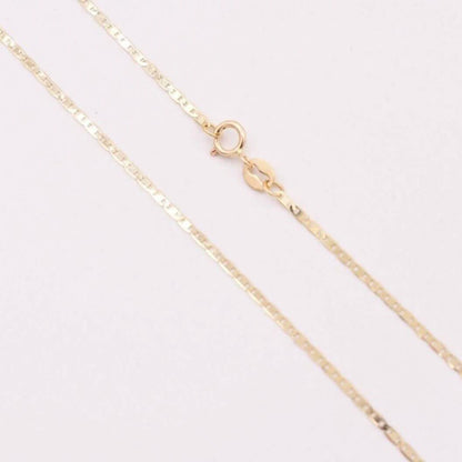 10K Solid Yellow Gold Mariner Anchor Link Chain Necklace