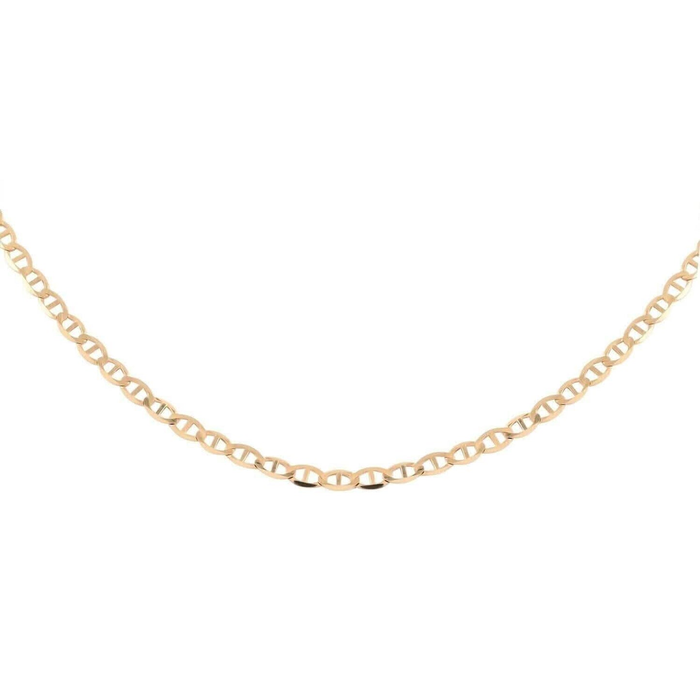 10K Solid Yellow Gold Mariner Anchor Link Chain Necklace