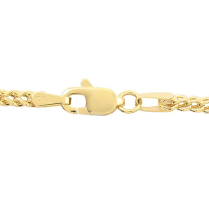 10K Yellow Gold 2MM Wheat Franco Box Chain Pendant Necklace