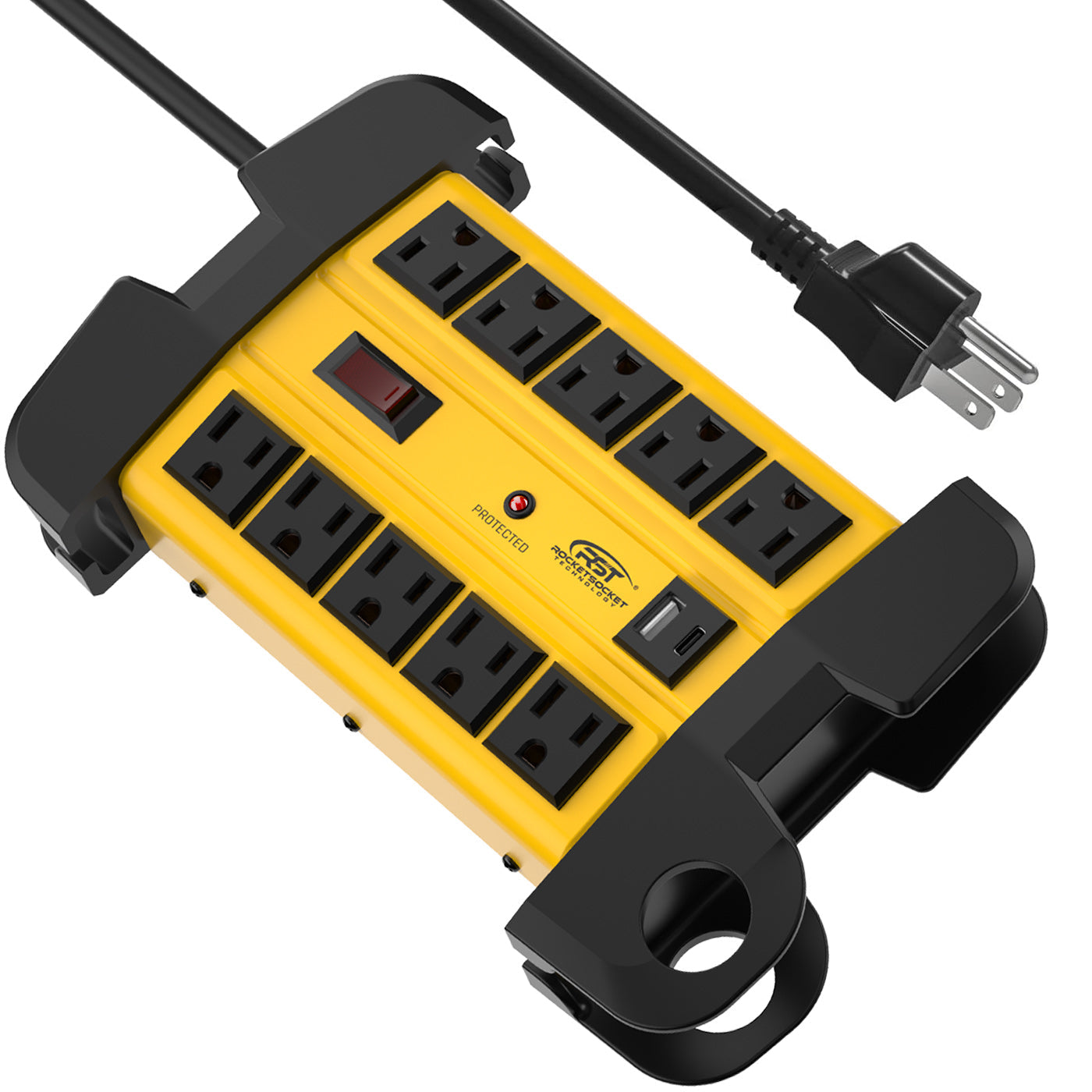 CRST 10-Outlet Heavy Duty Metal Power Strip | USB-C, 2800J Surge, ETL Listed