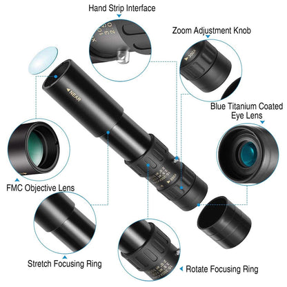 10X-300X Zoom Monocular Telescope High Definition Phone Telephoto Lens