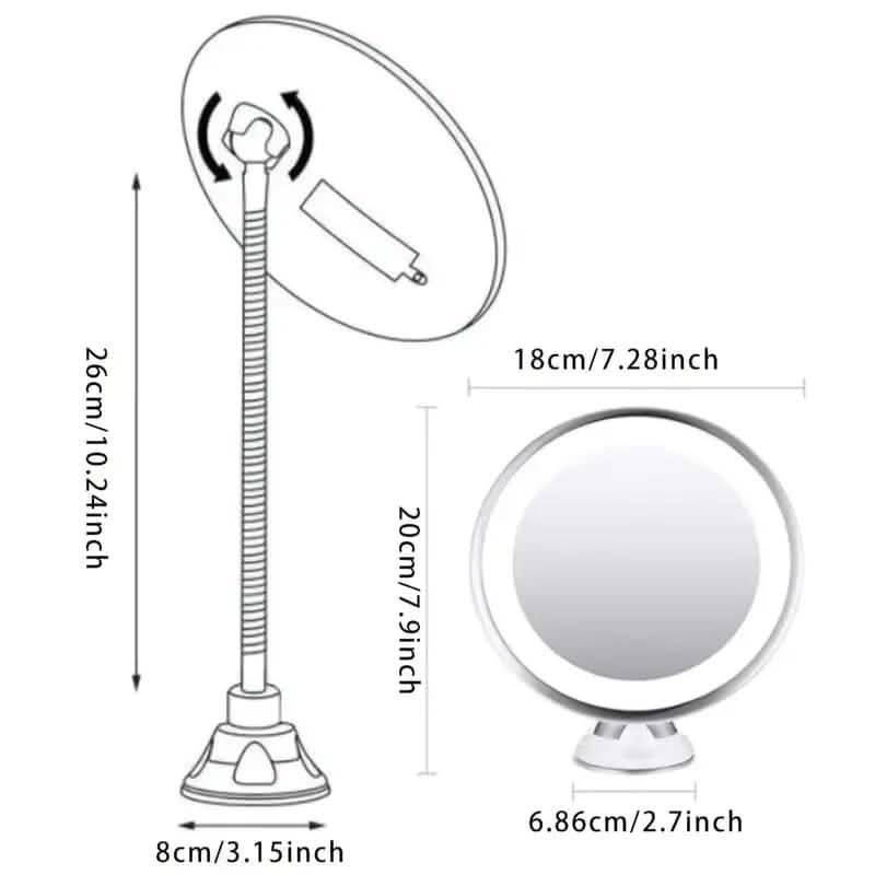10X Magnifying LED Lighted Makeup Mirror