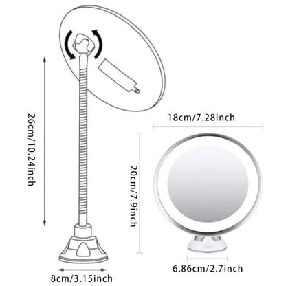 10X Magnifying LED Lighted Makeup Mirror