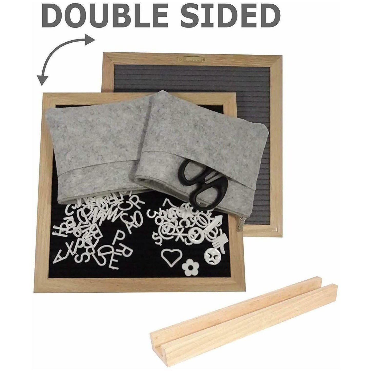 10"x10" Double Sided Black and Gray Felt Letter Board