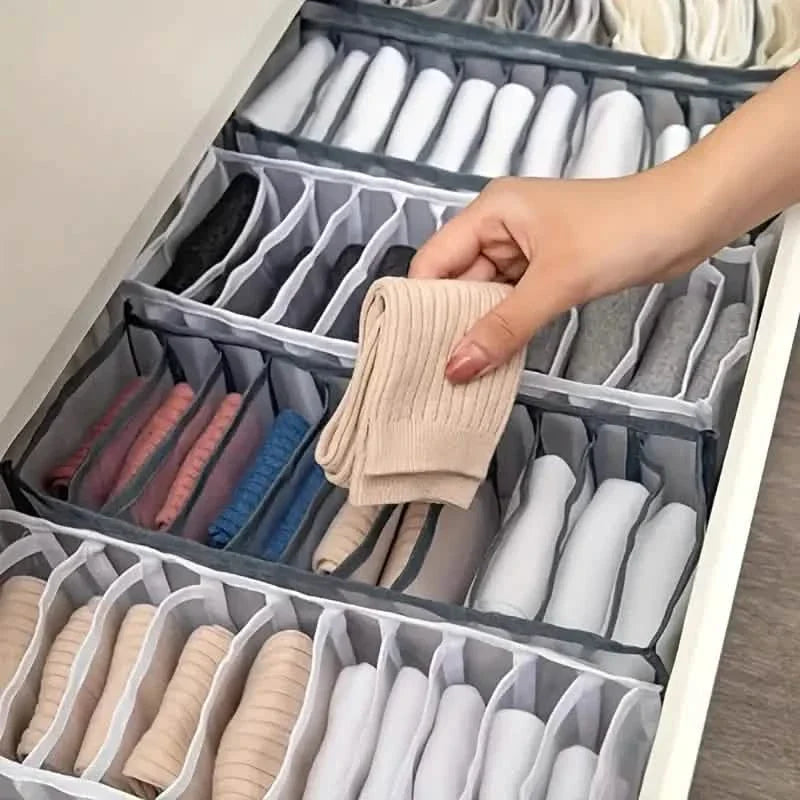 11 Grid Sock Underwear Storage Box Mesh Closet Organizer